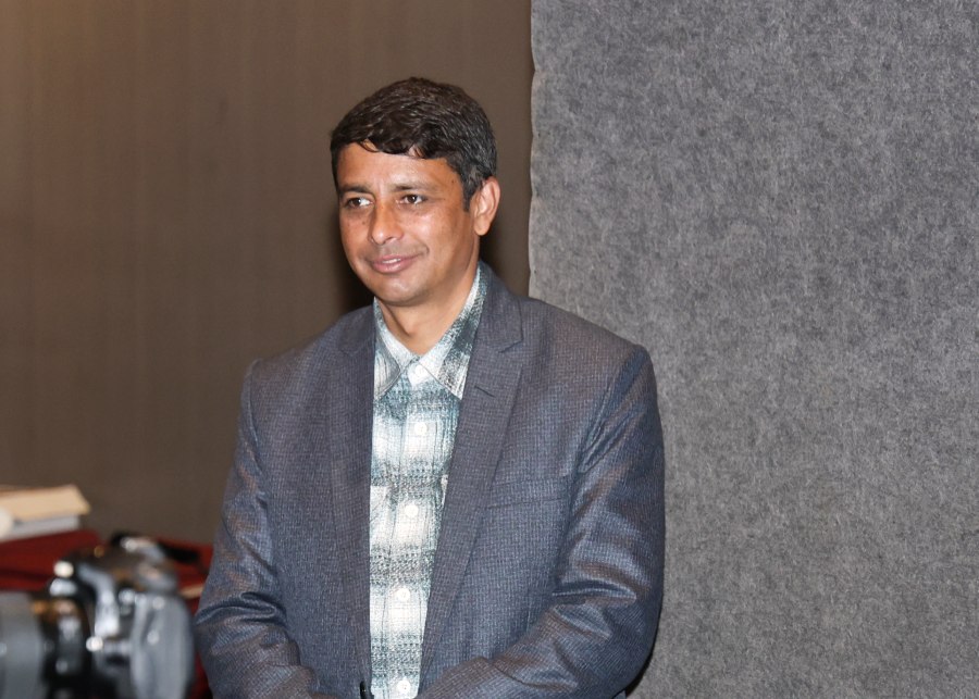 Raghunath Sapkota attends press meet